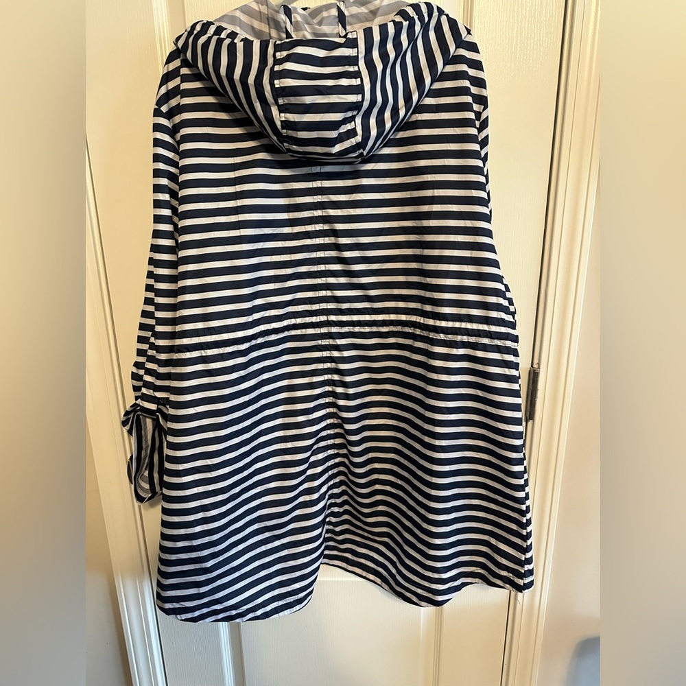 Big Chill Woman’s Navy and White Striped Raincoat - Picture 16 of 16
